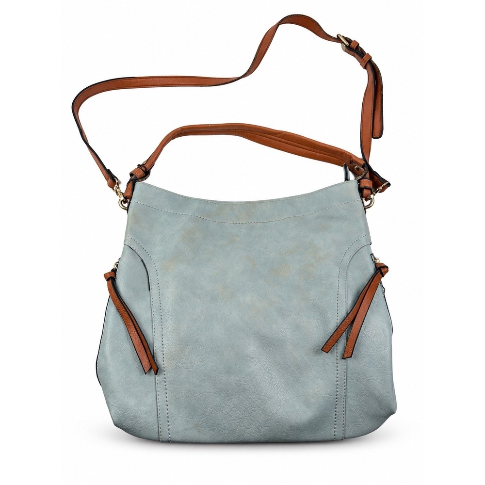 Vintage Y2K Teal Blue Slouchy Hobo Boho Shoulder Crossbody Bag Purse